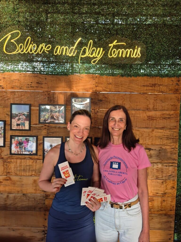Associação Paraguaçuense de Combate ao Câncer agradece apoio da Arena Believe and Play Tennis